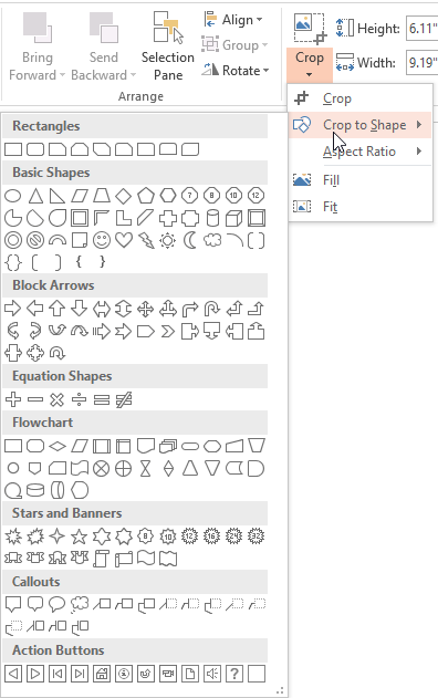 Crop to Shape sub-gallery