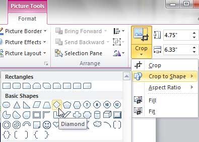 Shape chosen for the selected picture
