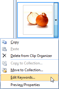 Edit Keywords option