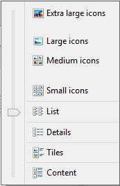 View menu options within Insert Picture dialog box