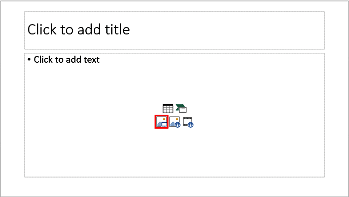 Pictures button within Content placeholder
