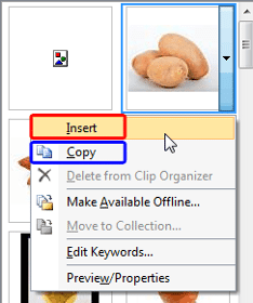 Insert option Insert option