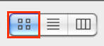 View as icons option selected within the View button View as icons option selected within the View button