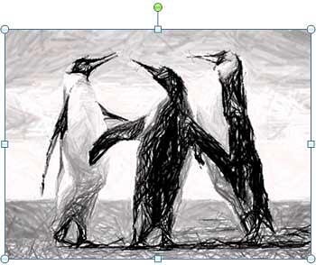 Artistic effect applied to the selected picture