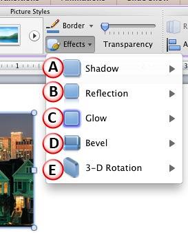 Effects drop-down gallery Effects drop-down gallery