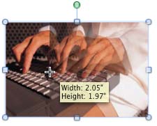 Drag the side handle towards the other end of the picture Drag the side handle towards the other end of the picture