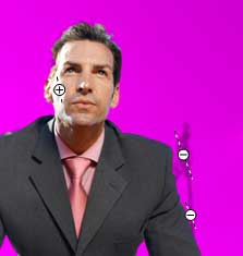 Plus and minus labeled lines indicate the areas to be retained and removed respectively Plus and minus labeled lines indicate the areas to be retained and removed respectively