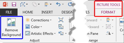Remove Background button within Picture Tools Format tab of the Ribbon