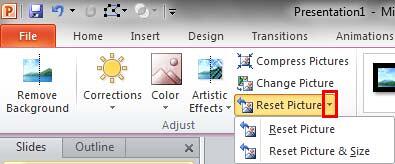 Reset Picture drop-down gallery Reset Picture drop-down gallery