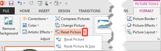 Reset Picture drop-down gallery