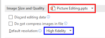 Image Size and Quality section Image Size and Quality section