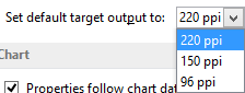 Default target output drop-down list Default target output drop-down list