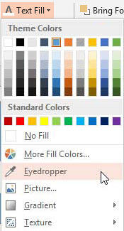 Eyedropper option selected Eyedropper option selected