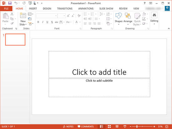 PowerPoint 2013's Interface