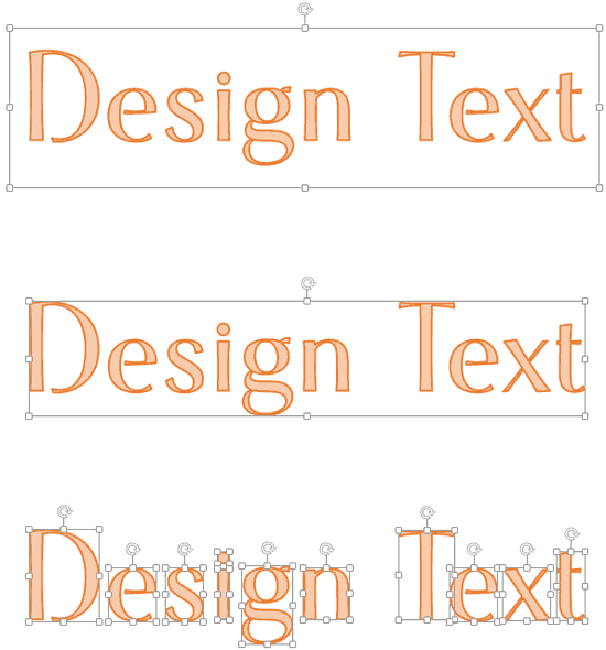 Intersect or Fragment your text to make shapes