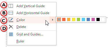 Right-click on an existing Guide to bring up this menu Right-click on an existing Guide to bring up this menu