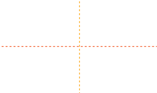Zoomed in view of the Orange Vertical Guide overlapping the Red Vertical Guide