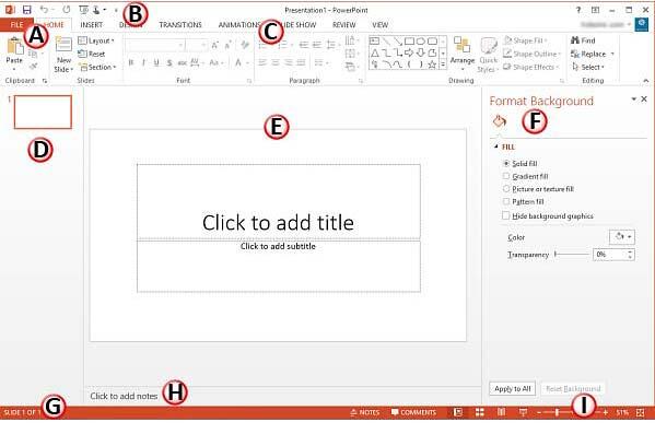PowerPoint 2013 interface