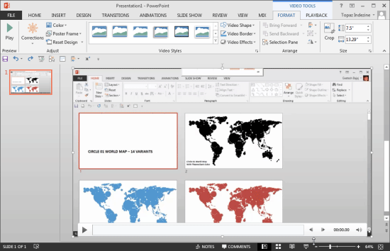 Screen Recording inserted within the active slide