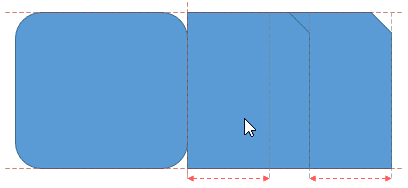 Smart guides appear while repositioning