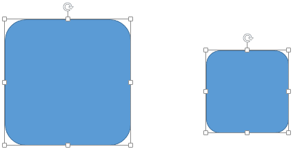 Two shapes on the slide