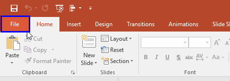 File tab of the Ribbon