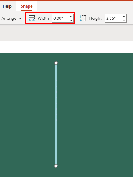 Zero Width value turns the diagonal line into a vertical line in PowerPoint for the Web Zero Width value turns the diagonal line into a vertical line in PowerPoint for the Web