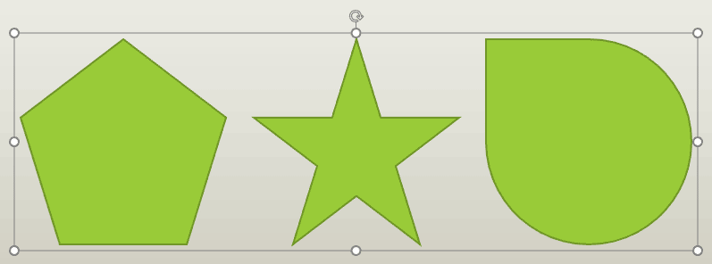 Shapes are grouped and ready to be flipped