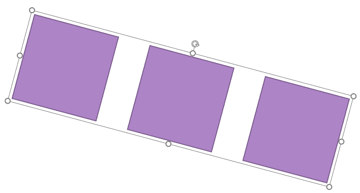 Grouped and rotated shapes in PowerPoint for the Web