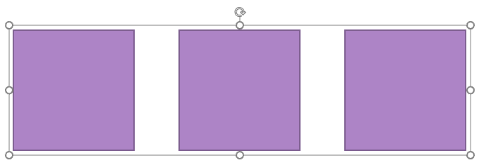 Multiple shapes, grouped in PowerPoint for the Web