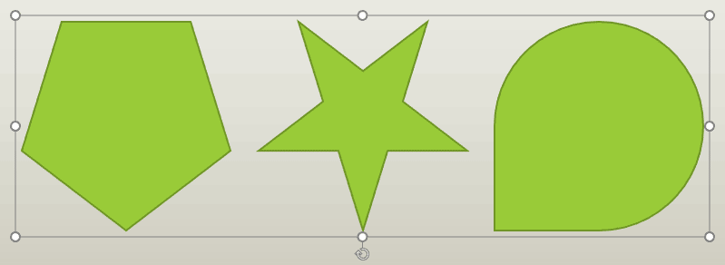 Group of shapes flipped in PowerPoint for the Web