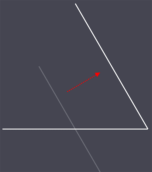 Line dragged and repositioned to form an angle in PowerPoint