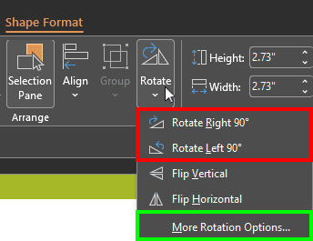 Rotate gallery in PowerPoint 365
