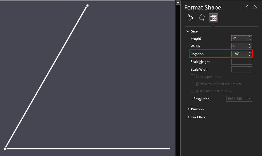 A similar angle can also be created from the opposite side