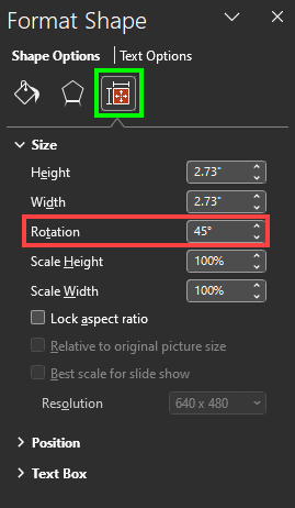 Format Shape Task Pane