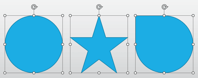 Multiple shapes selected for flipping