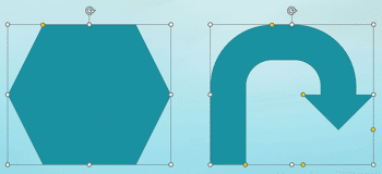 Manipulating Shapes by Dragging Yellow Handles in PowerPoint 365 for Windows