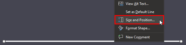 Size and position option