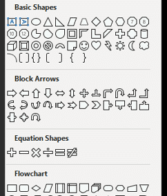 Types of Shapes in PowerPoint 365 for Windows