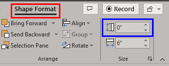 A zero height value denotes a horizontally straight line