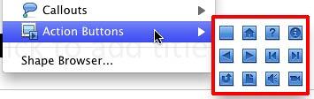 Action Buttons category within the Shape gallery