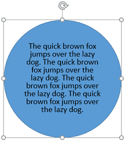 Text size reduced when more text was added Text size reduced when more text was added