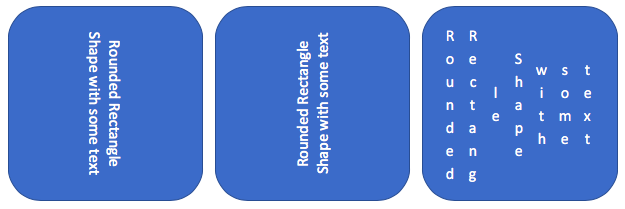 Changed direction of the text within the shape to 90&deg;, 270&deg;, and Stacked