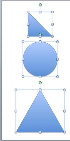 Shapes aligned to center Shapes aligned to center