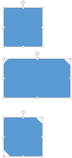 Shapes aligned to left