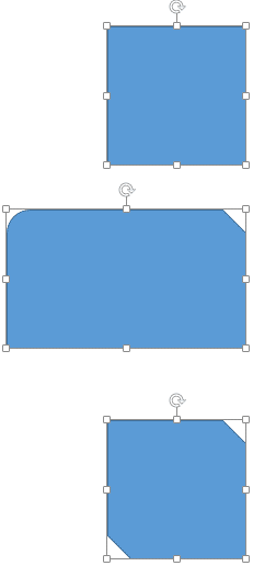 Shapes aligned to right