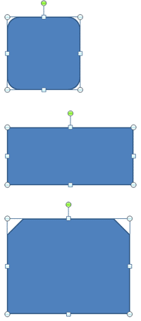 Shapes aligned to left