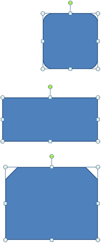 Shapes aligned to right