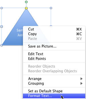 Format Text option selected Format Text option selected