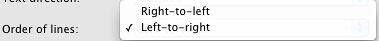 Options to change the order of the lines Options to change the order of the lines